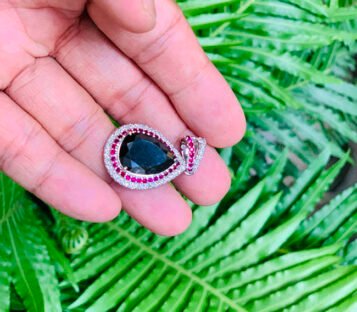 Black Diamond Pendant With Rubies and Diamonds 3