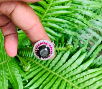 Black Diamond Ring With Rubies & Diamonds 3
