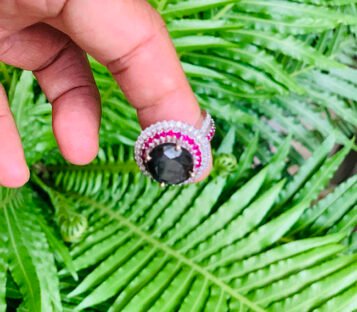 Black Diamond Ring With Rubies & Diamonds 4