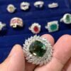 Green Sapphire Ring With Diamonds 1 Green Sapphire Ring With Diamonds 4