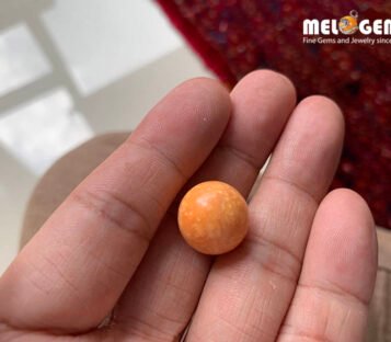 Extremely rare round shape deep orange 50.95 carat Melo Melo Pearl 5 ML03 1