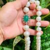 Natural Pearl Necklace With Emerald and Diamond Pendant 6