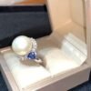 Pearl Ring With Diamonds and Sapphires 2 Pearl Ring With Diamonds and Sapphires 2