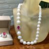 Set Of Luxury Faceted Ruby With Pearl And Diamond Jewelry 1