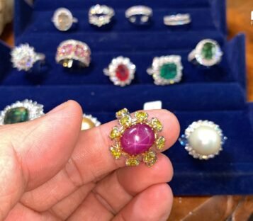 Star Ruby Ring With Yellow Diamonds 3 Star Ruby Ring With Yellow Diamonds 1