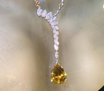 Yellow Faceted Sapphire Necklace 3