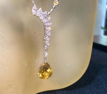Yellow Faceted Sapphire Necklace 4