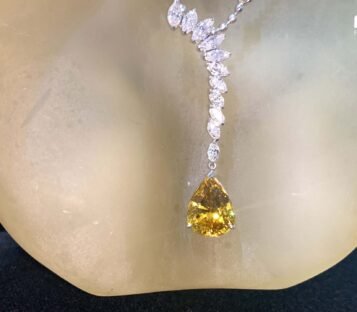Yellow Faceted Sapphire Necklace 7