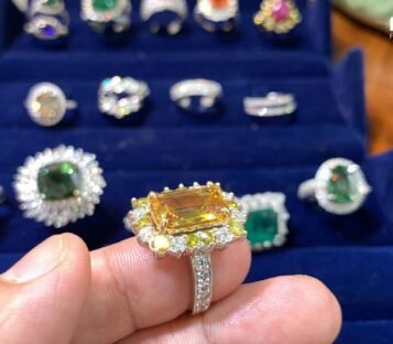 Yellow Sapphire Ring With Diamonds 1