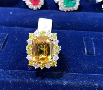 Yellow Sapphire Ring With Diamonds 1
