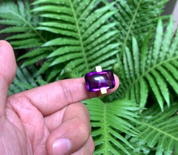 Gold Ring With Natural Amethyst, Amethyst Ring, Deep Purple Amethyst Ring