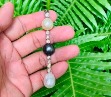 Natural Diamond and Pearl Pendant, Pearl Pendant, Fashion Gemstone Pendant, Pearl Jewelry