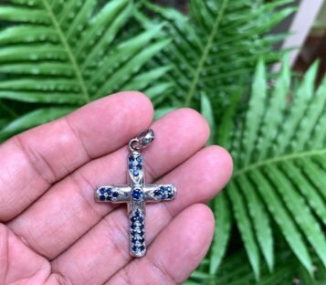 Gold Pendant With Natural Faceted Sapphire, Sapphire Pendant, Deep Green Sapphire Pendant