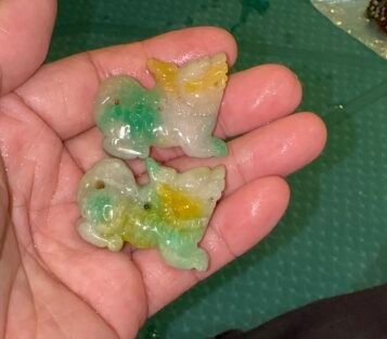 Couple Feng Shui Wealthy Good Luck Attract Pixiu Jade TCT51