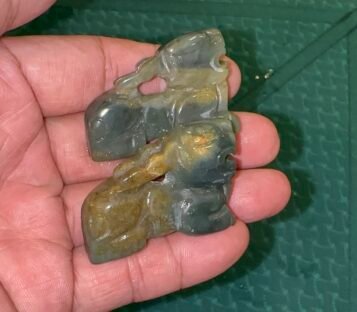 Couple Feng Shui Wealthy Good Luck Attract Pixiu Jade TCT52 2