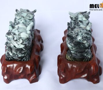 Couple Jade Feng Shui Wealthy Good Luck Attract Pixiu TPT01 2