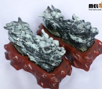 Couple Jade Feng Shui Wealthy Good Luck Attract Pixiu TPT01