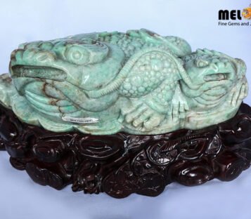 Couple Natural Jade Feng Shui Good Luck Wealthy FrogShui Power Good Luck Dragon Turtle TPT21 2