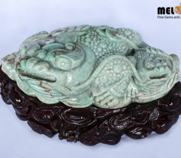 Couple Natural Jade Feng Shui Good Luck Wealthy FrogShui Power Good Luck Dragon Turtle TPT21