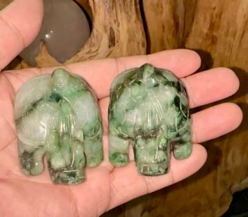 Couple Natural Jade Feng Shui Power Good Luck Dragon Turtle TPT37