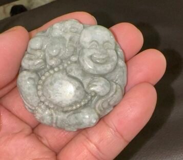 Feng Shui Smilling Happy Good Luck Statue Jade DLCT02