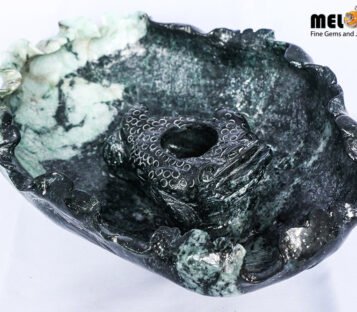 Feng Shui Good Luck Wealthy Jade Frog With Coin TPT29