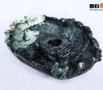 Feng Shui Good Luck Wealthy Jade Frog With Coin TPT29 2