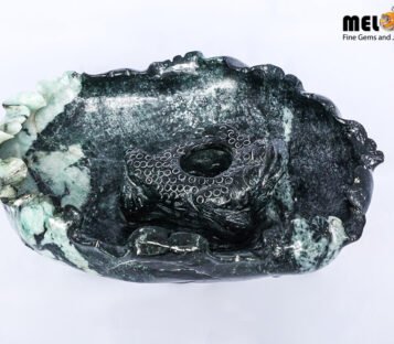 Feng Shui Good Luck Wealthy Jade Frog With Coin TPT29 3