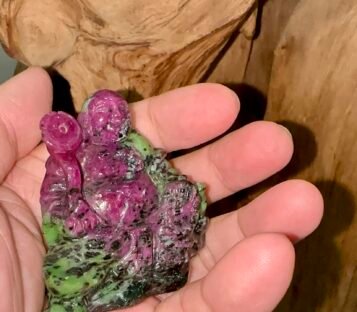 Feng Shui Smilling Happy Good Luck Statue Jade Ruby ZRDL03 5