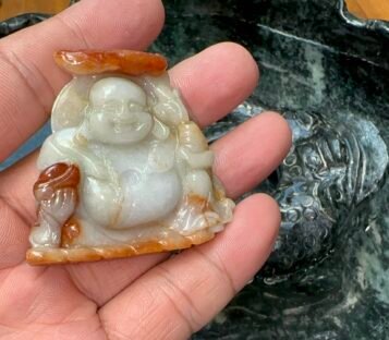 Feng Shui Smilling Happy Good Luck Statue Jade TPT45 2
