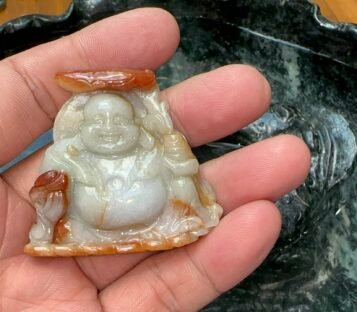 Feng Shui Smilling Happy Good Luck Jade Statue TPT45