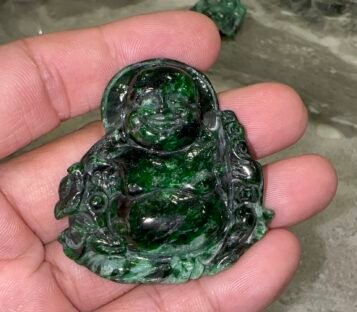 Feng Shui Smilling Happy Good Luck Jade Statue  TPT53