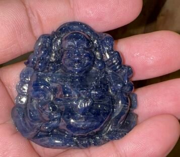 Feng Shui Smilling Happy Good Luck Deep Blue Sapphire Statue ZRDL02