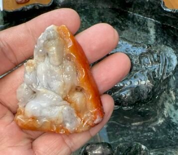 Natural Jade Loving Kindness Guanyin Statue TPT49