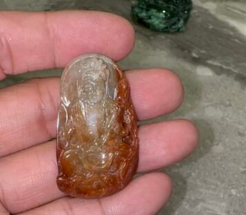Natural Jade Loving Kindness Guanyin Statue TPT54