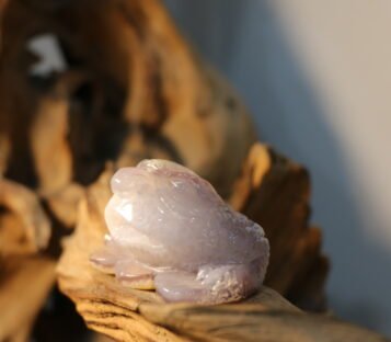 Natural Agate Feng Shui Good Luck Wealthy Frog With Crystal Cave  CPT0019
