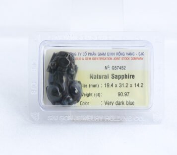 Natural Dark Blue Sapphire Feng Shui Wealthy Good Luck Attract Pixiu G57452 2