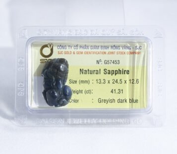 Natural Dark Blue Sapphire Feng Shui Wealthy Good Luck Attract Pixiu G57453