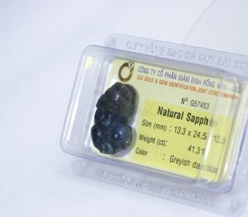 Natural Dark Blue Sapphire Feng Shui Wealthy Good Luck Attract Pixiu G57453 3