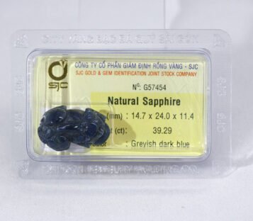 Natural Dark Blue Sapphire Feng Shui Wealthy Good Luck Attract Pixiu G57454