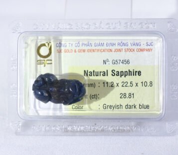 Natural Dark Blue Sapphire Feng Shui Wealthy Good Luck Attract Pixiu G57456