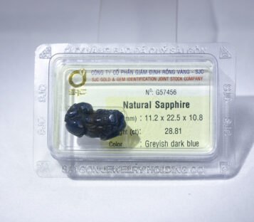 Natural Dark Blue Sapphire Feng Shui Wealthy Good Luck Attract Pixiu G57456 2