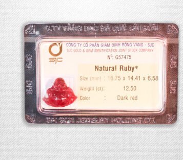 Natural Dark Red Ruby Feng Shui Smilling Happy Good Luck Statue G57475