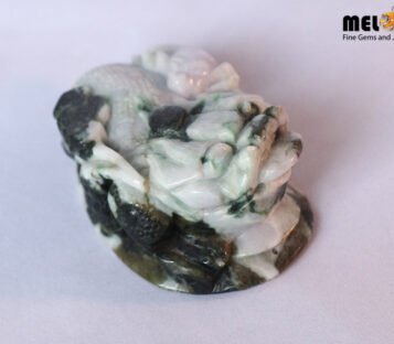Natural Jade Feng Shui Good Luck Wealthy Frog With Coin TPT02