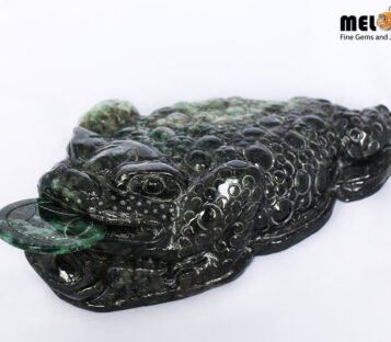 Natural Jade Feng Shui Good Luck Wealthy Frog With Coin TPT12