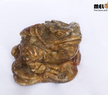 Natural Jade Feng Shui Good Luck Wealthy Frog With Coin TPT16