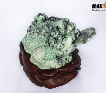 Natural Jade Feng Shui Good Luck Wealthy Frog With Coin TPT17 2