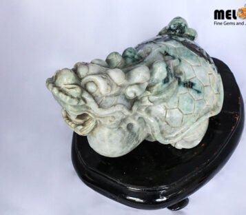 Natural Jade Feng Shui Power Good Luck Dragon Turtle TPT25