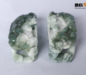 Natural Jade Feng Shui Wealthy Good Luck Attract Pixiu TPT05 1