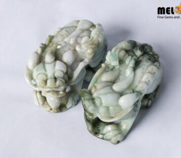 Natural Jade Feng Shui Wealthy Good Luck Attract Pixiu TPT07 2
